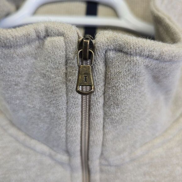 IZOD Sweater Mens‎ 2XL Beige Gray Quarter Zip Mock Neck Fleece Golf Preppy - Picture 3 of 14